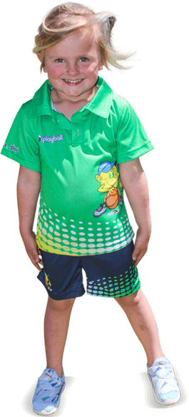 Playball kid holding a racket, ready for a game
